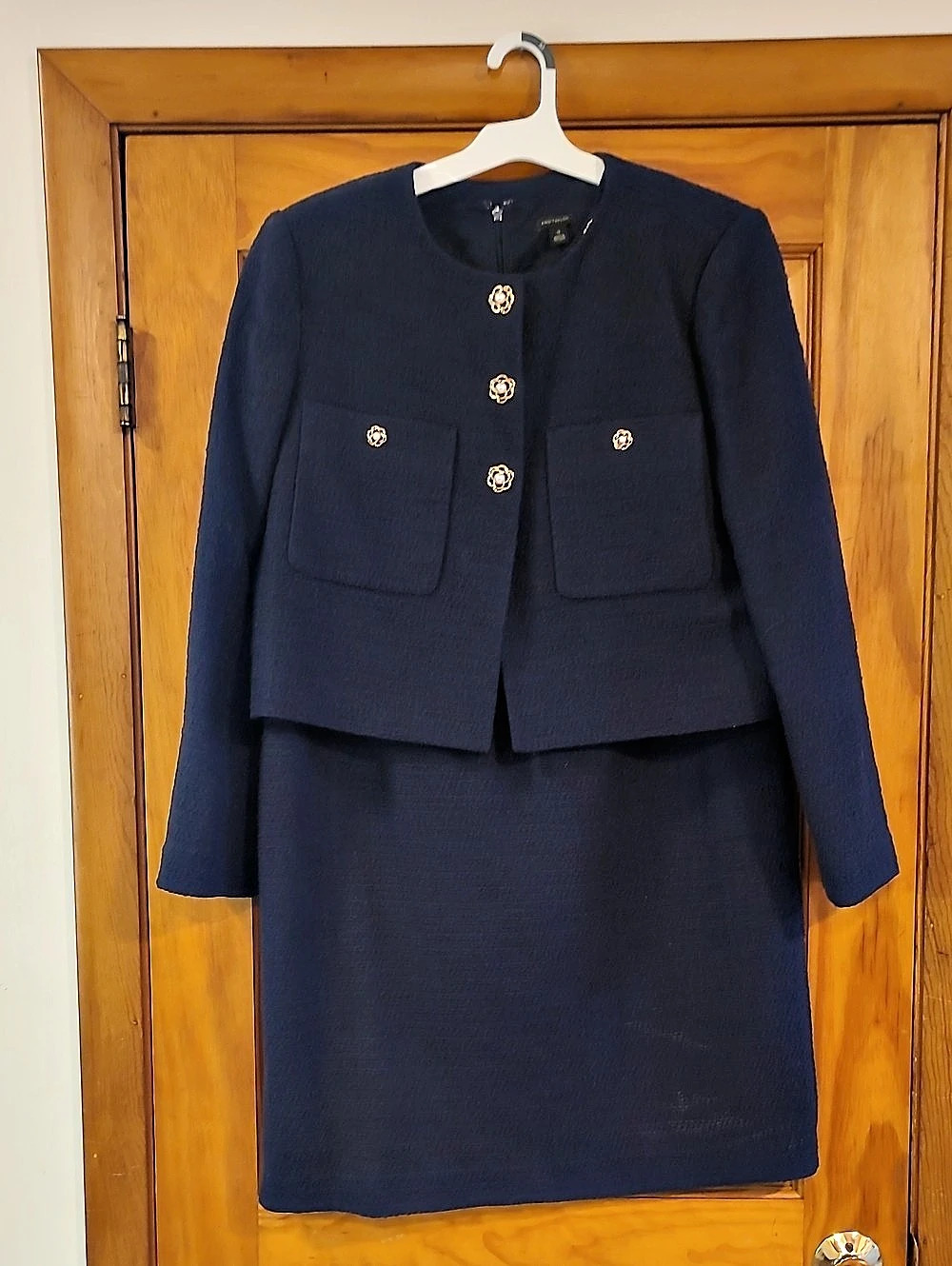 Ann Taylor Navy Jacket Dress Set Size 12 Like New